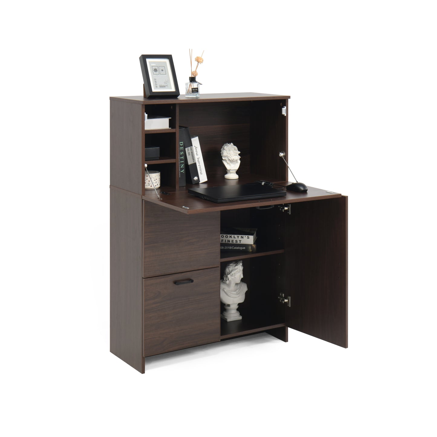 Kingsly Modern Foldable Desk Cabinet