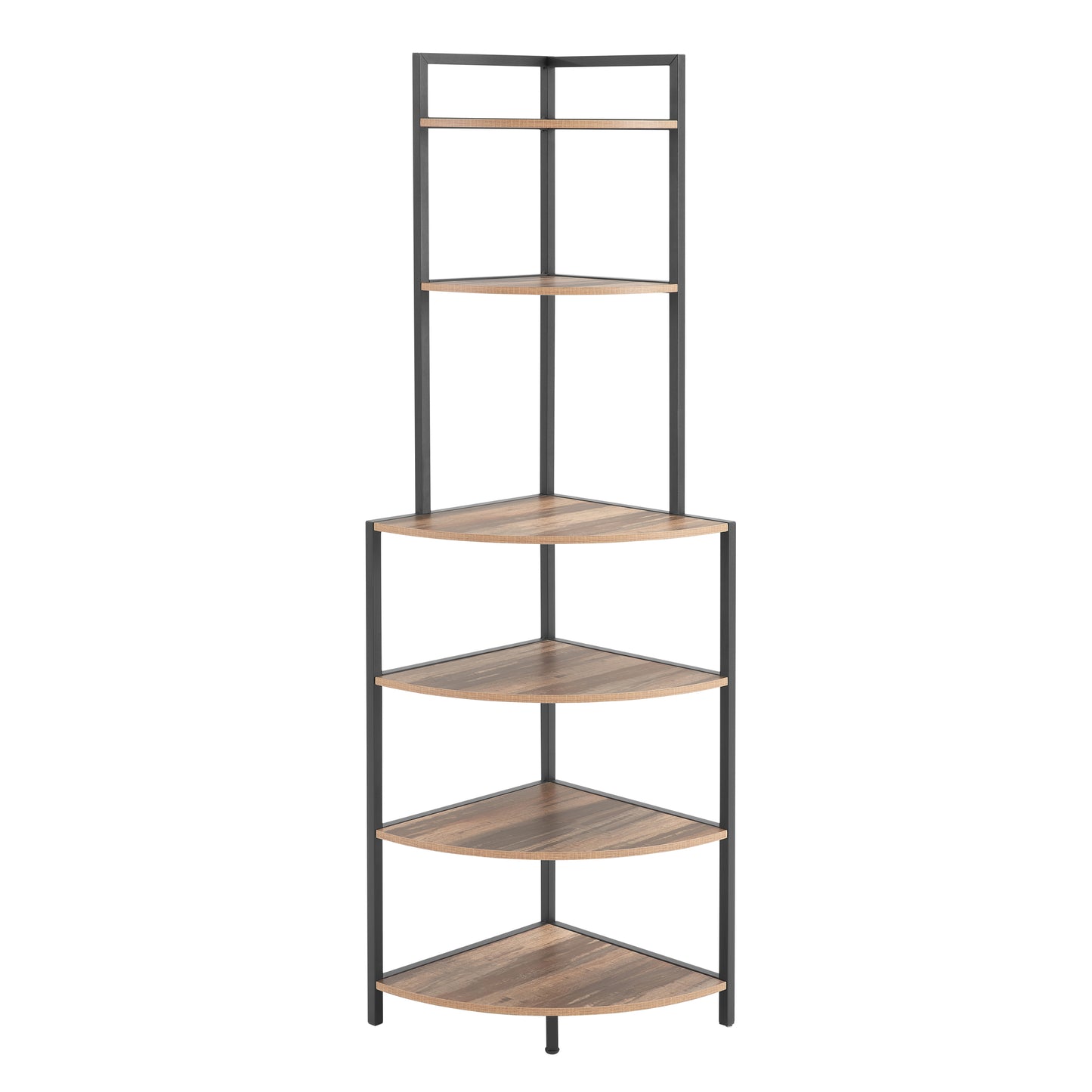 Cleo Modern Rustic 6-Tier Corner Bookcase