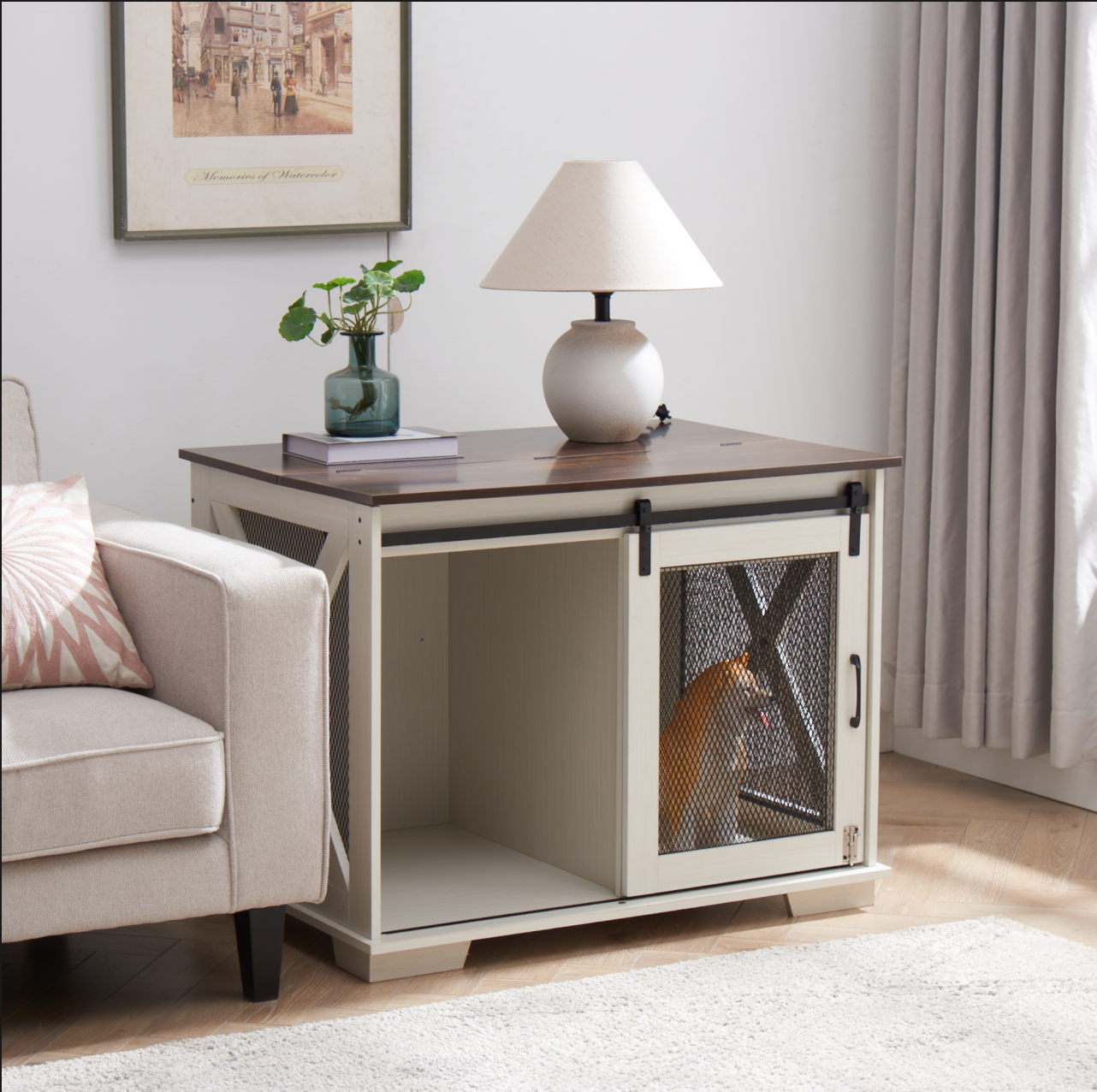 Healdsburg Craftsman Wooden Dog Crate Furniture