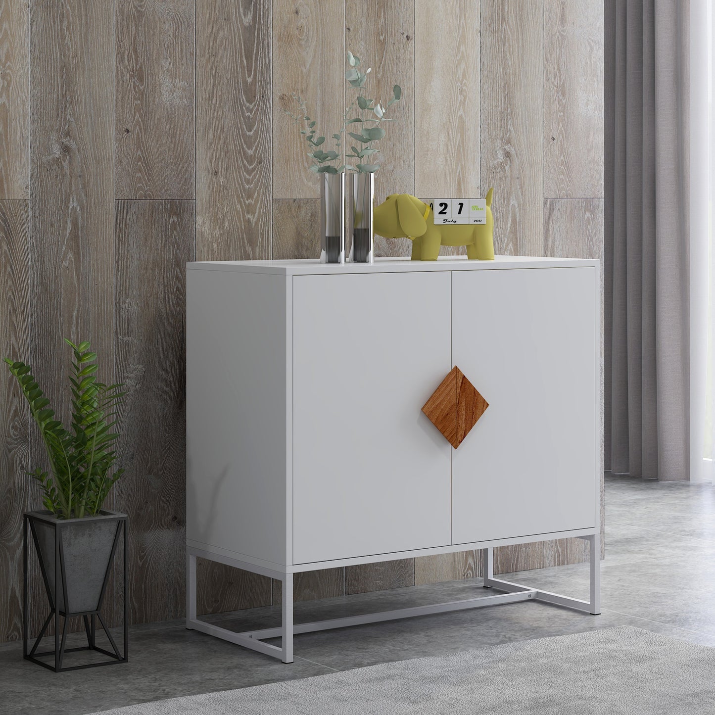 Centerville Mid-Century Solid Wood Square Shape Sideboard