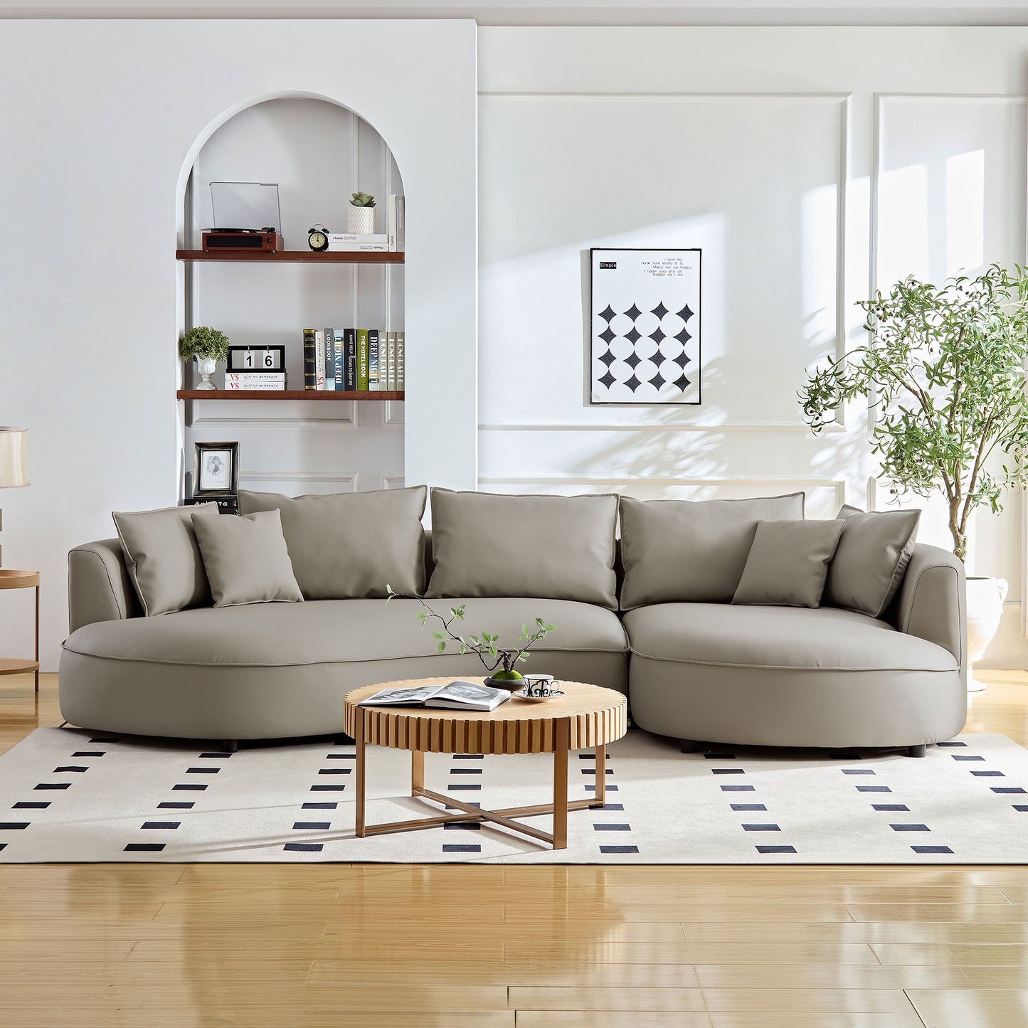Emery Modern Eco-Leather Sectional Sofa
