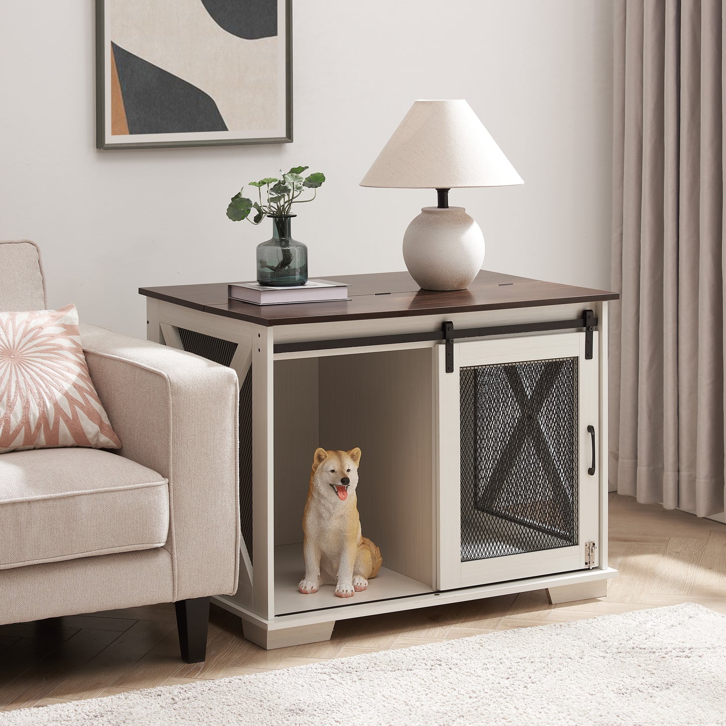 Healdsburg Craftsman Wooden Dog Crate Furniture