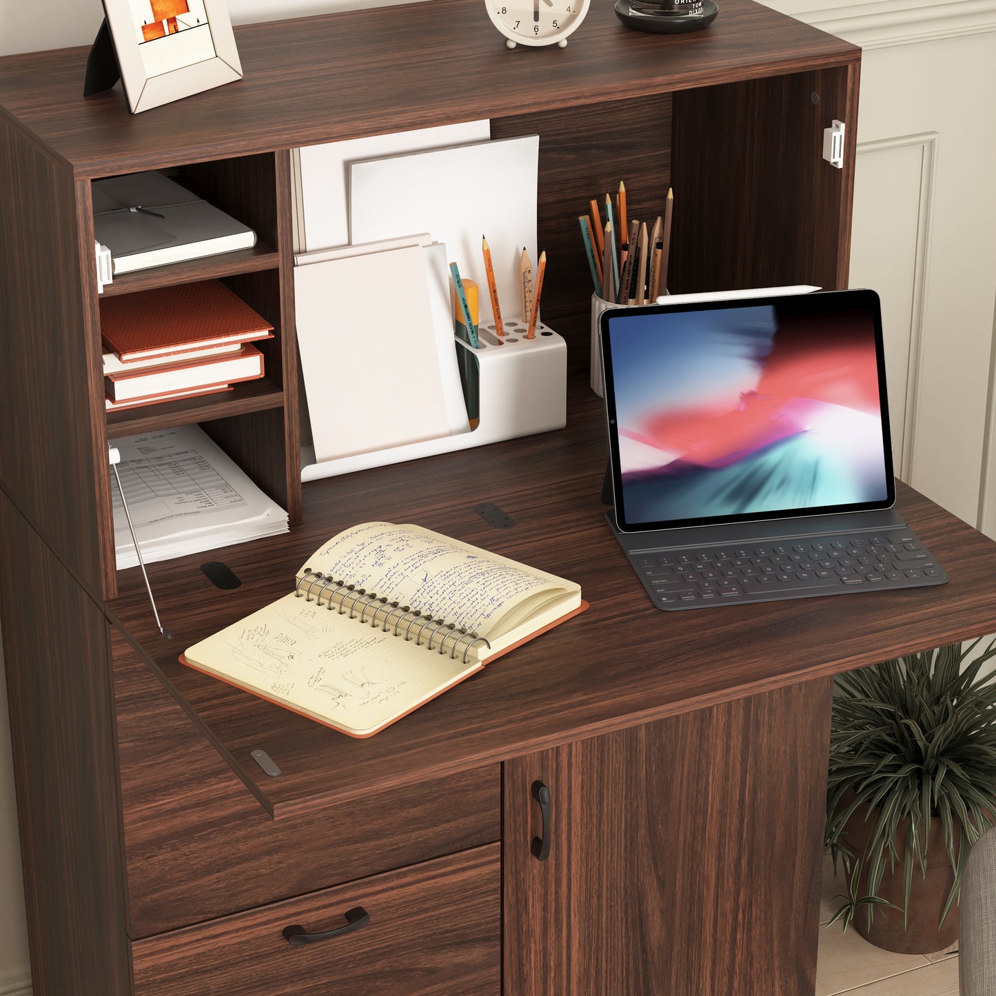 Kingsly Modern Foldable Desk Cabinet
