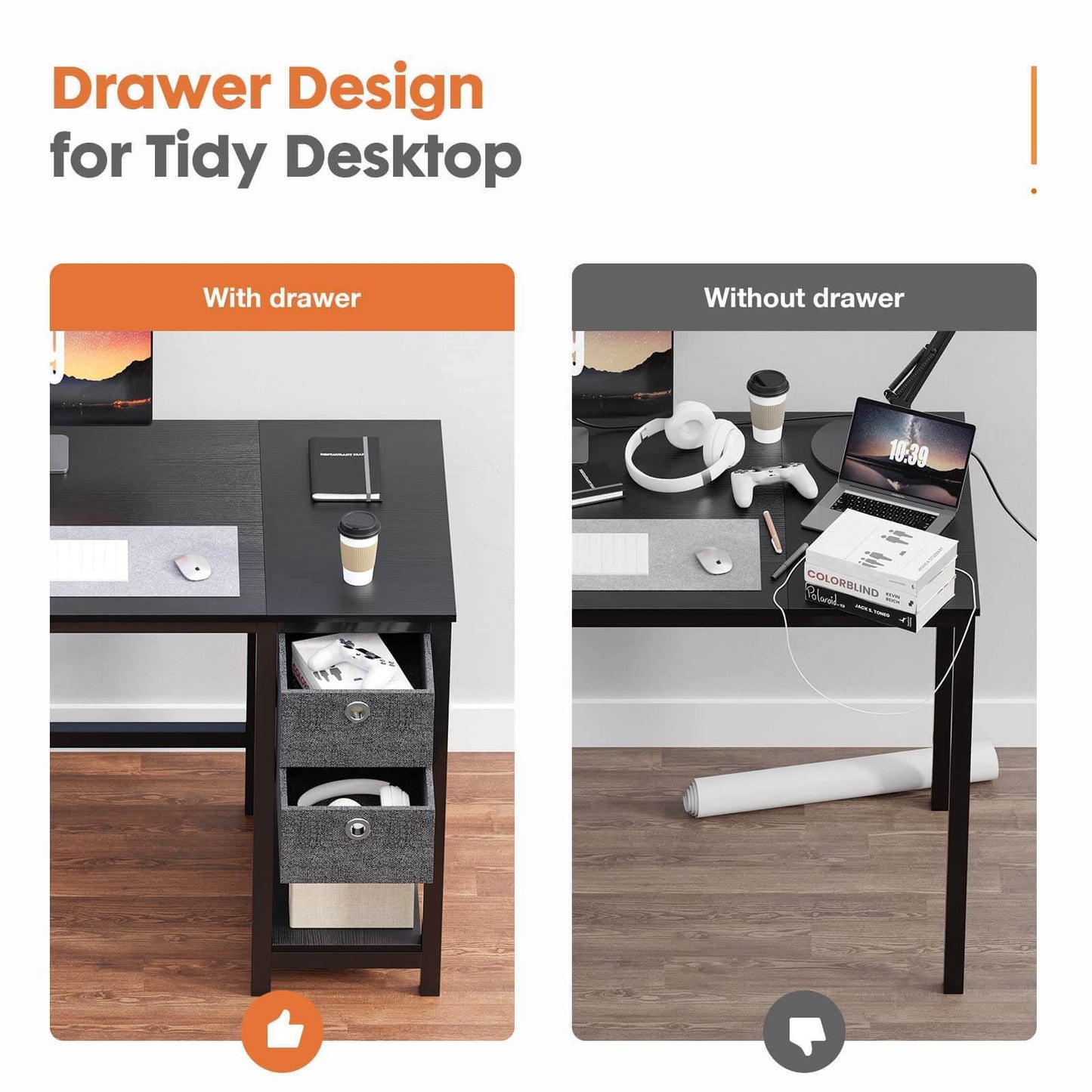 Westport Modern Simple Office Desk  Drawers