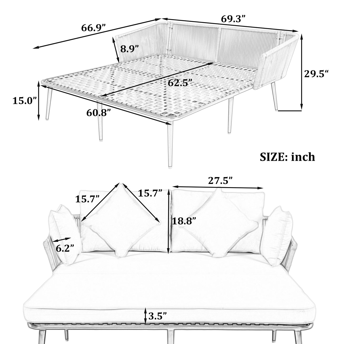 Irvington Modern Woven Rope Daybed