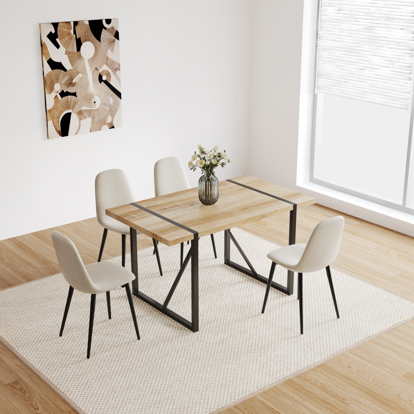 Eda Modern Linen Fabric Dining Chairs