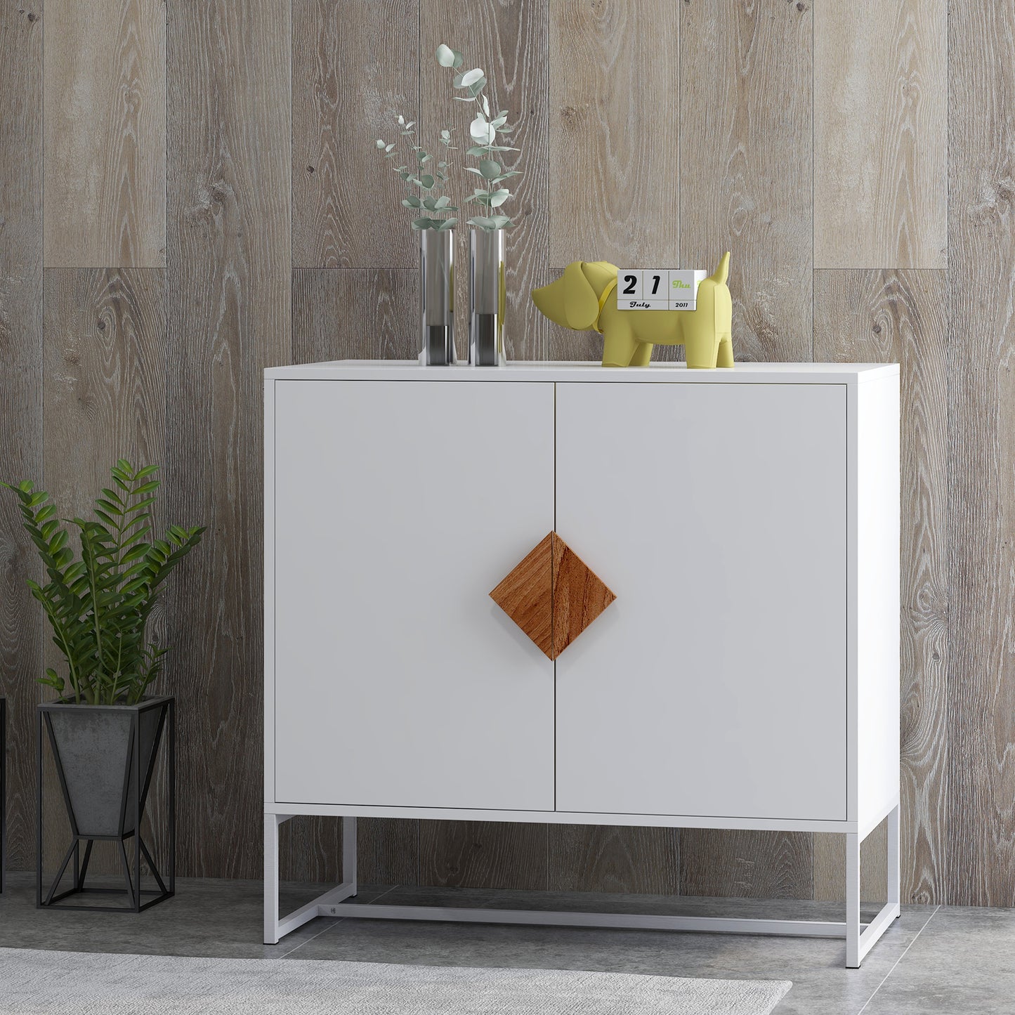Centerville Mid-Century Solid Wood Square Shape Sideboard