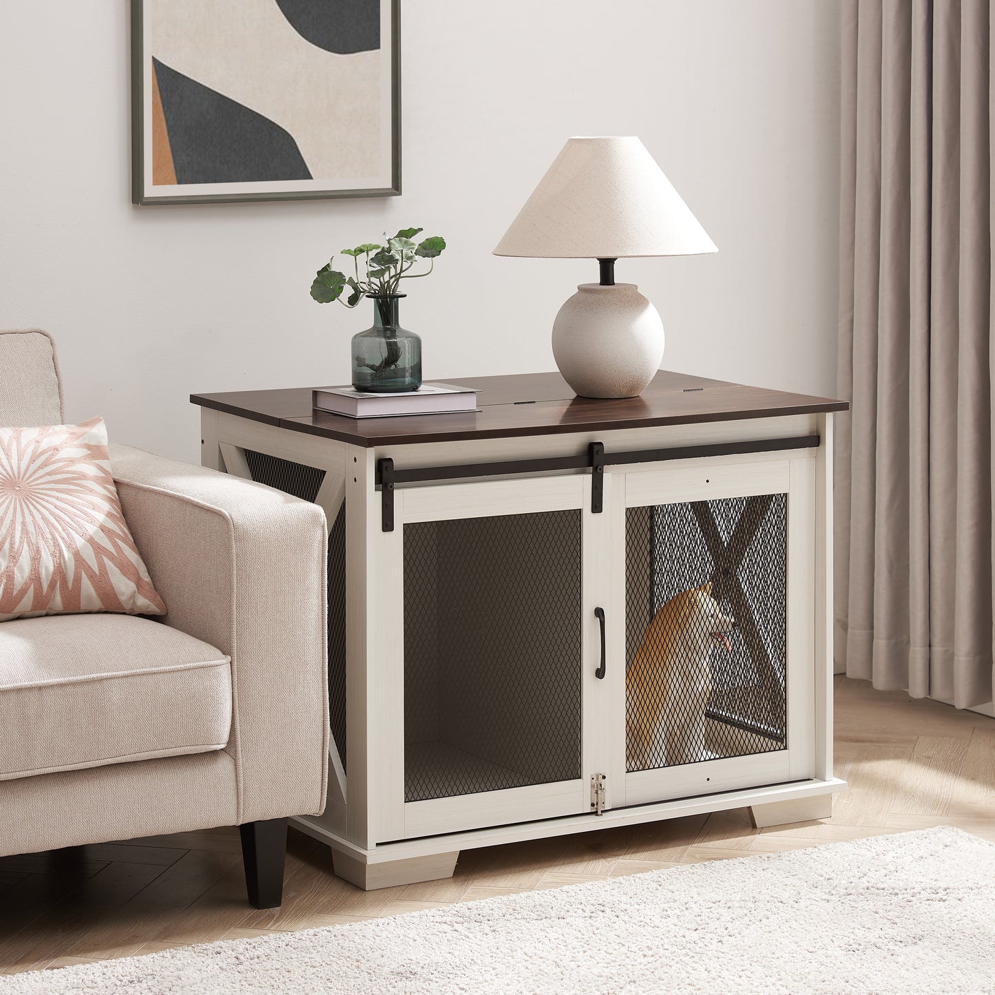 Healdsburg Craftsman Wooden Dog Crate Furniture