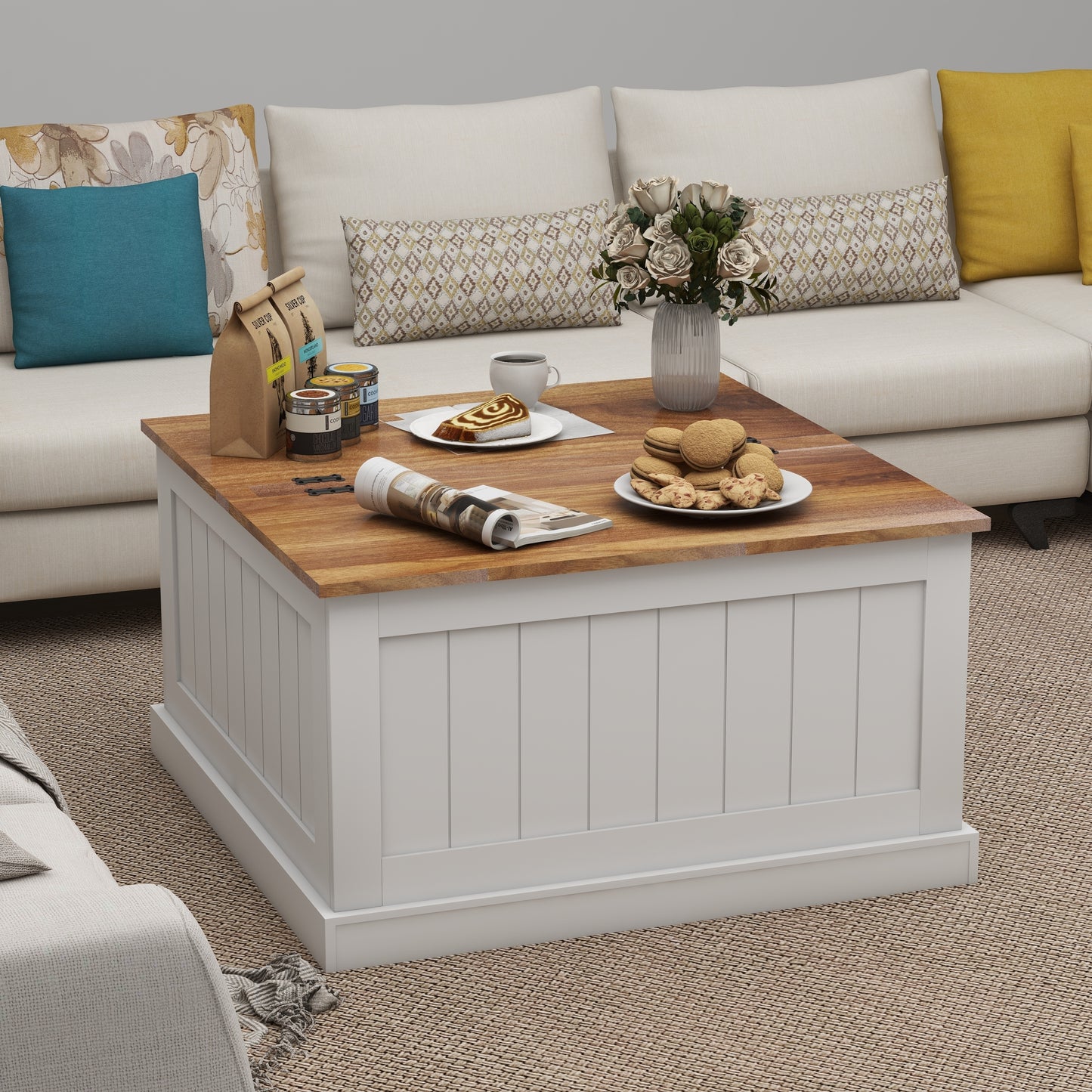 Elmcrest Craftsman Farmhouse Lift Coffee Table