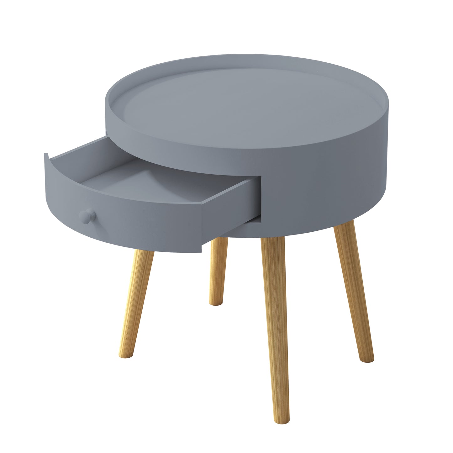 Marites Mid-Century Oak Nightstand Table