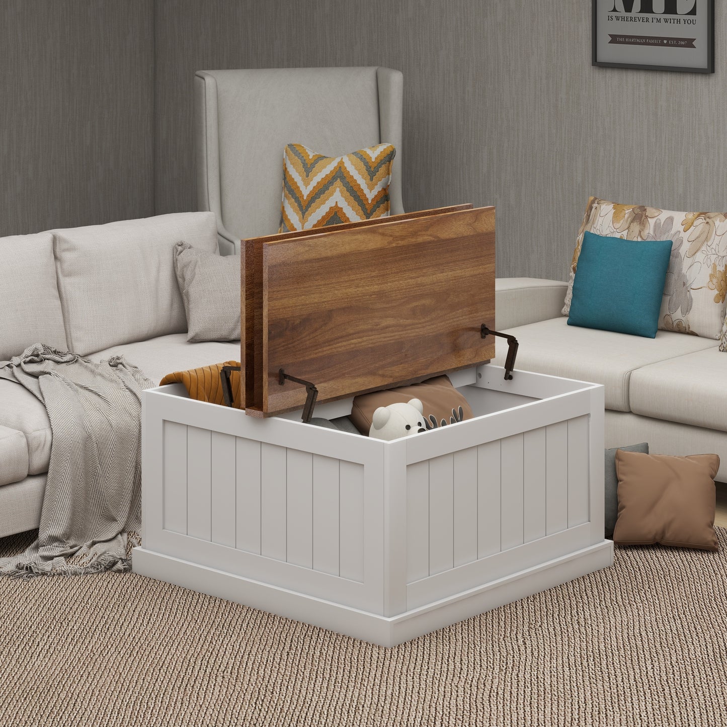 Elmcrest Craftsman Farmhouse Lift Coffee Table