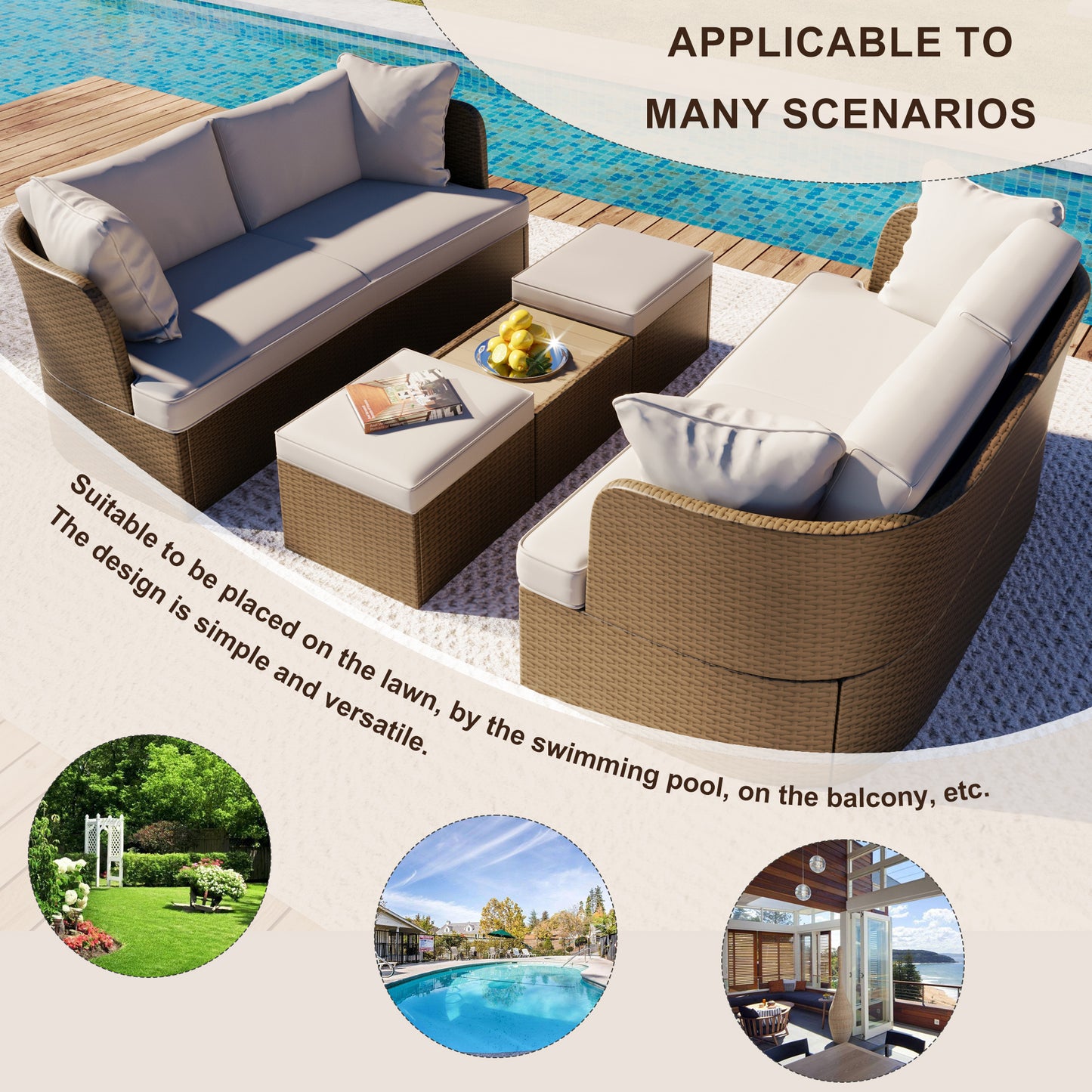 Jiron Contemporary Wicker Patio Set