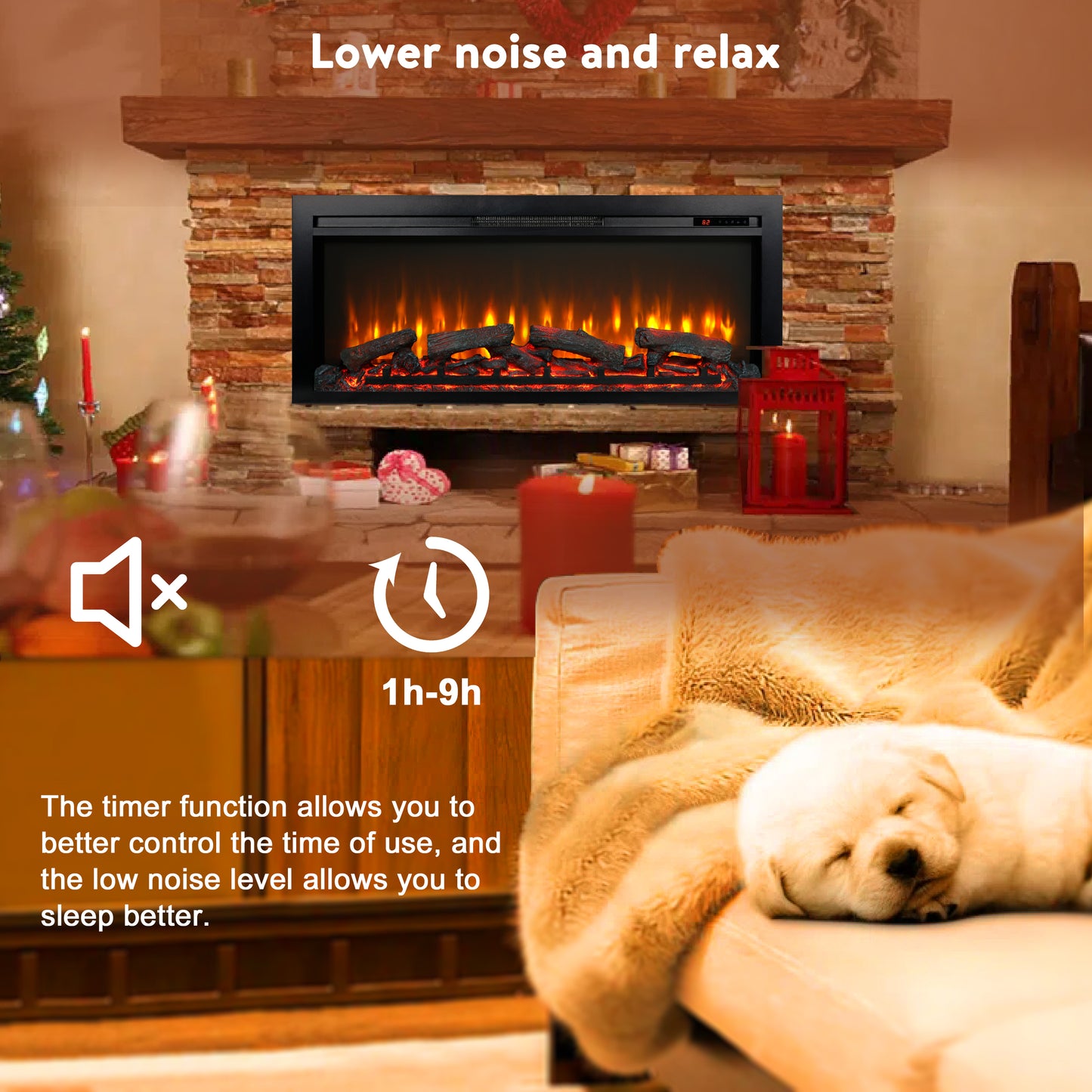 Marcel Contemporary Electric Wall Fireplace