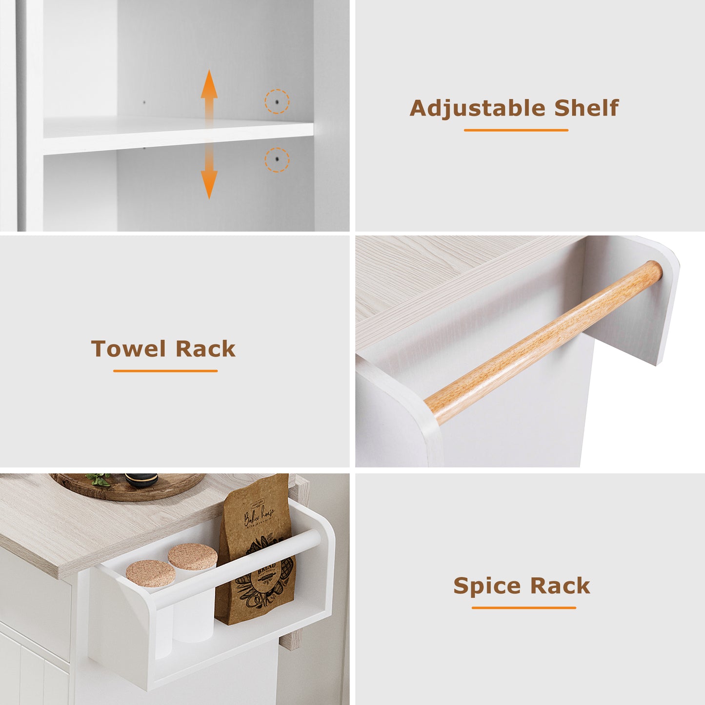 Calista Modern Kitchen Dining Storage Island