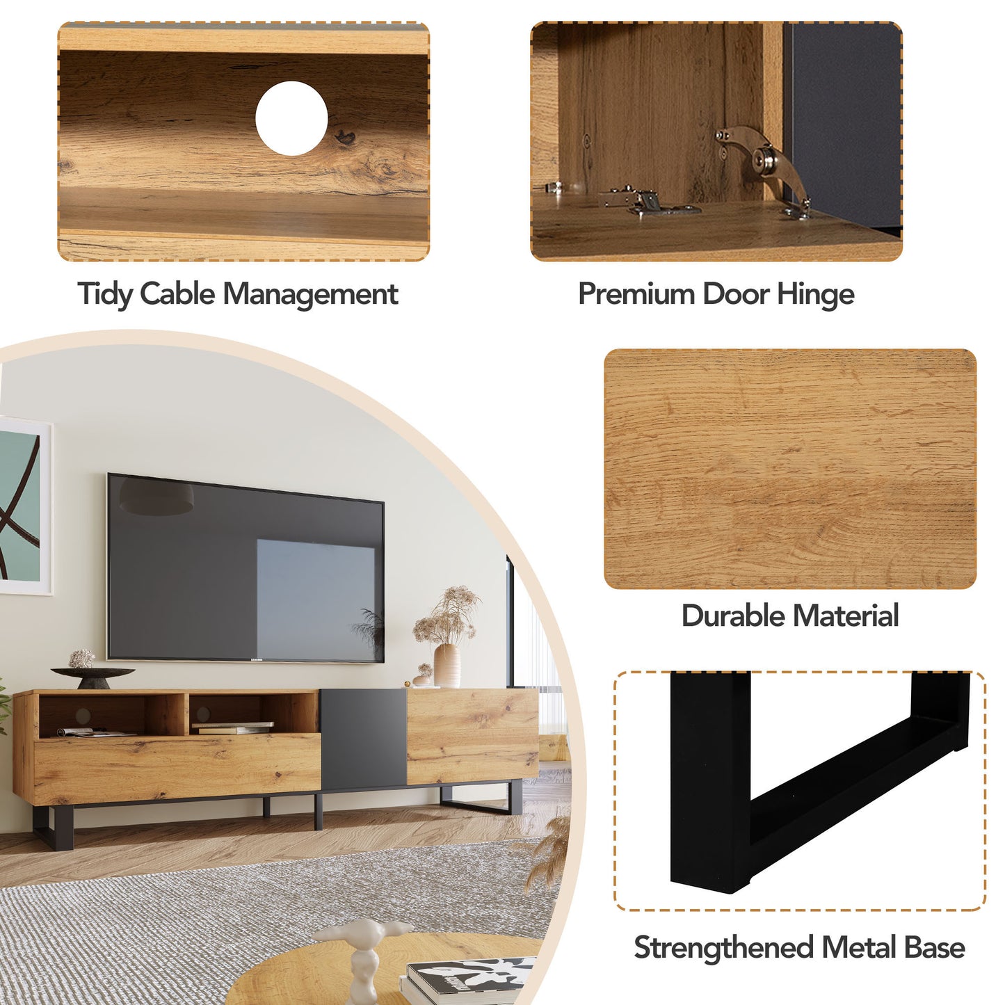 Healdsburg Modern TV Console Entertainment
