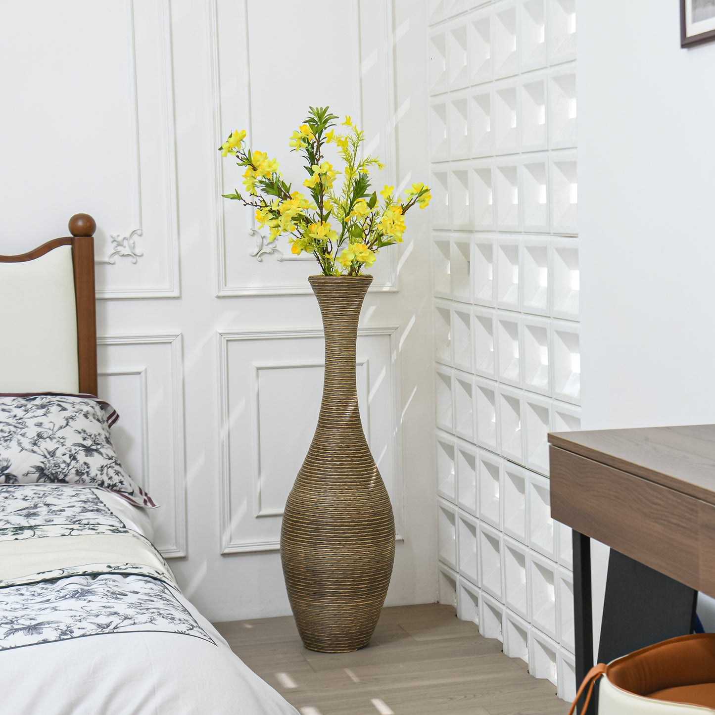 Westport Contemporary Rattan Floor Vase