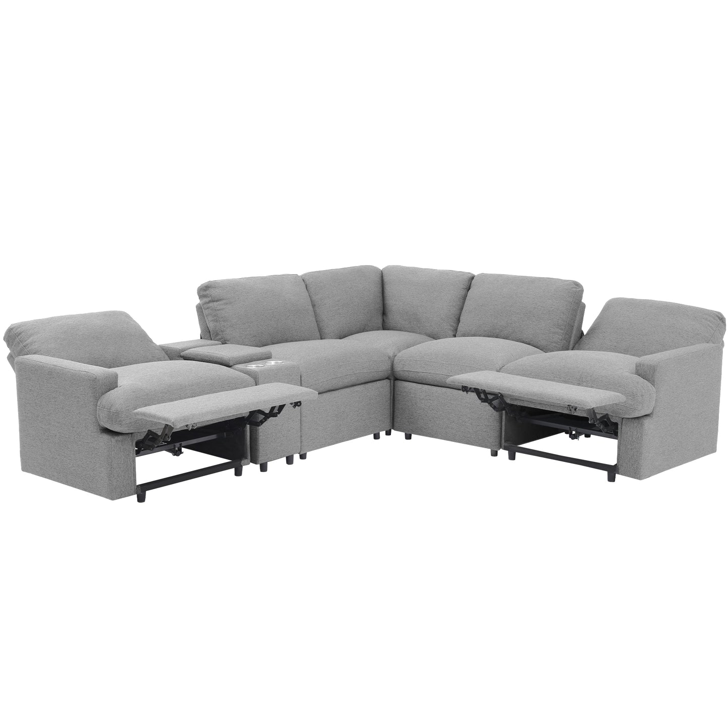 Marcel Contemporary Velvet Recliner Sectional
