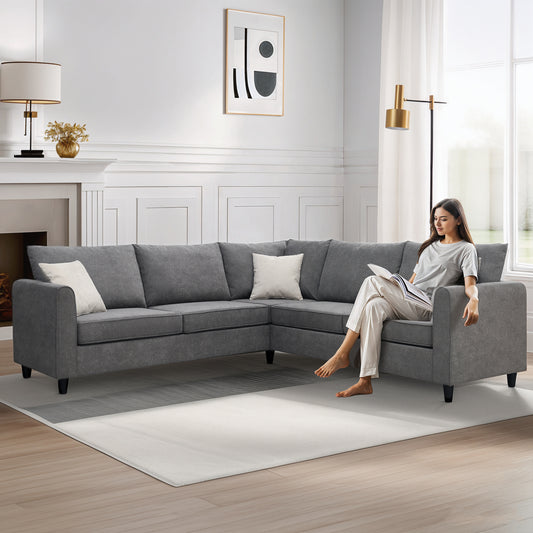 Elmcrest Modern Upholstered L-Shape Sofa