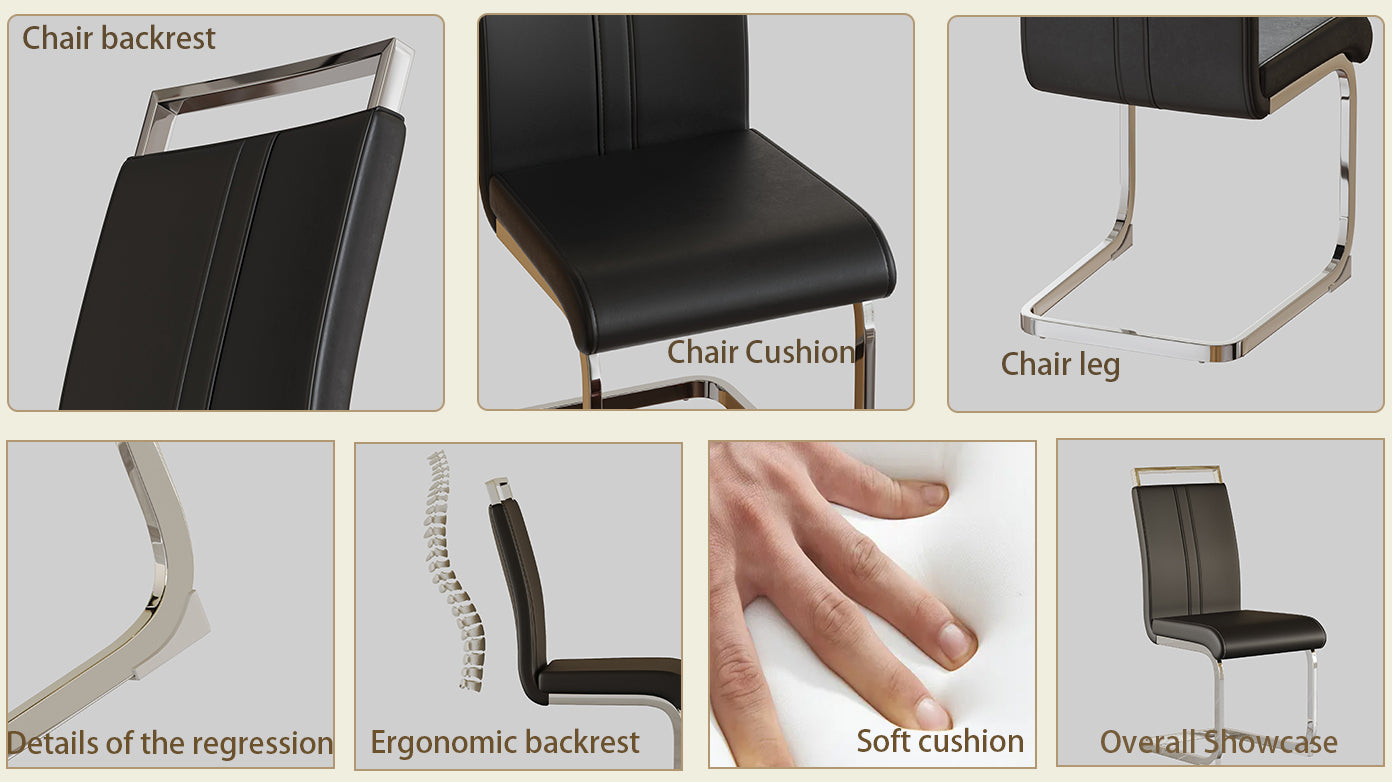 Lula Modern C-shaped PU Leather Chairs