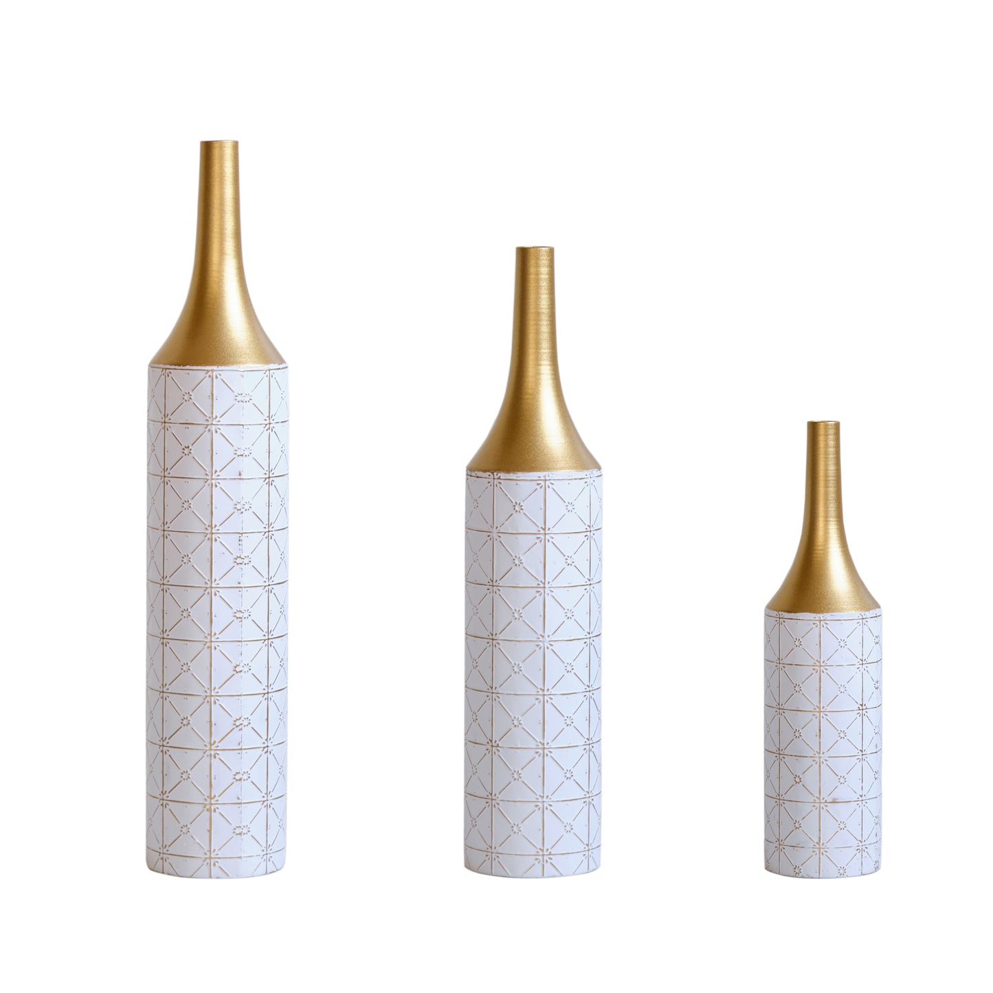 Irvington Modern Floor Metal Vases Set