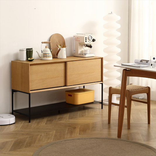 Cleo Modern Sliding Door Sideboard Buffet Cabinet