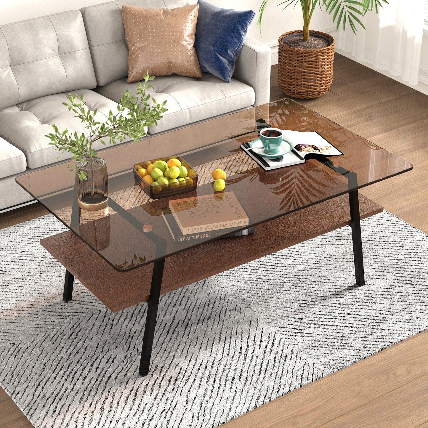 Calista Modern Metro Glass Coffee Table