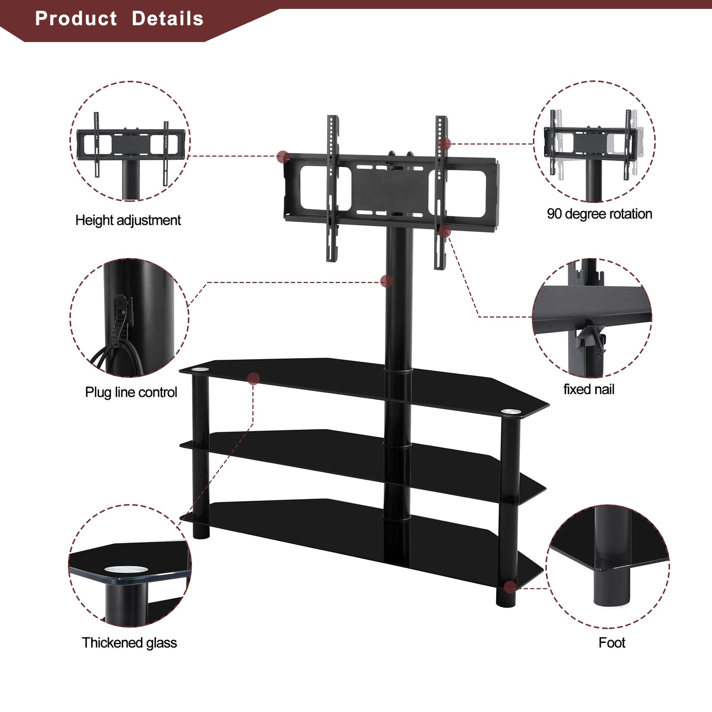 Jiron Modern Adjustable TV Stand Bracket