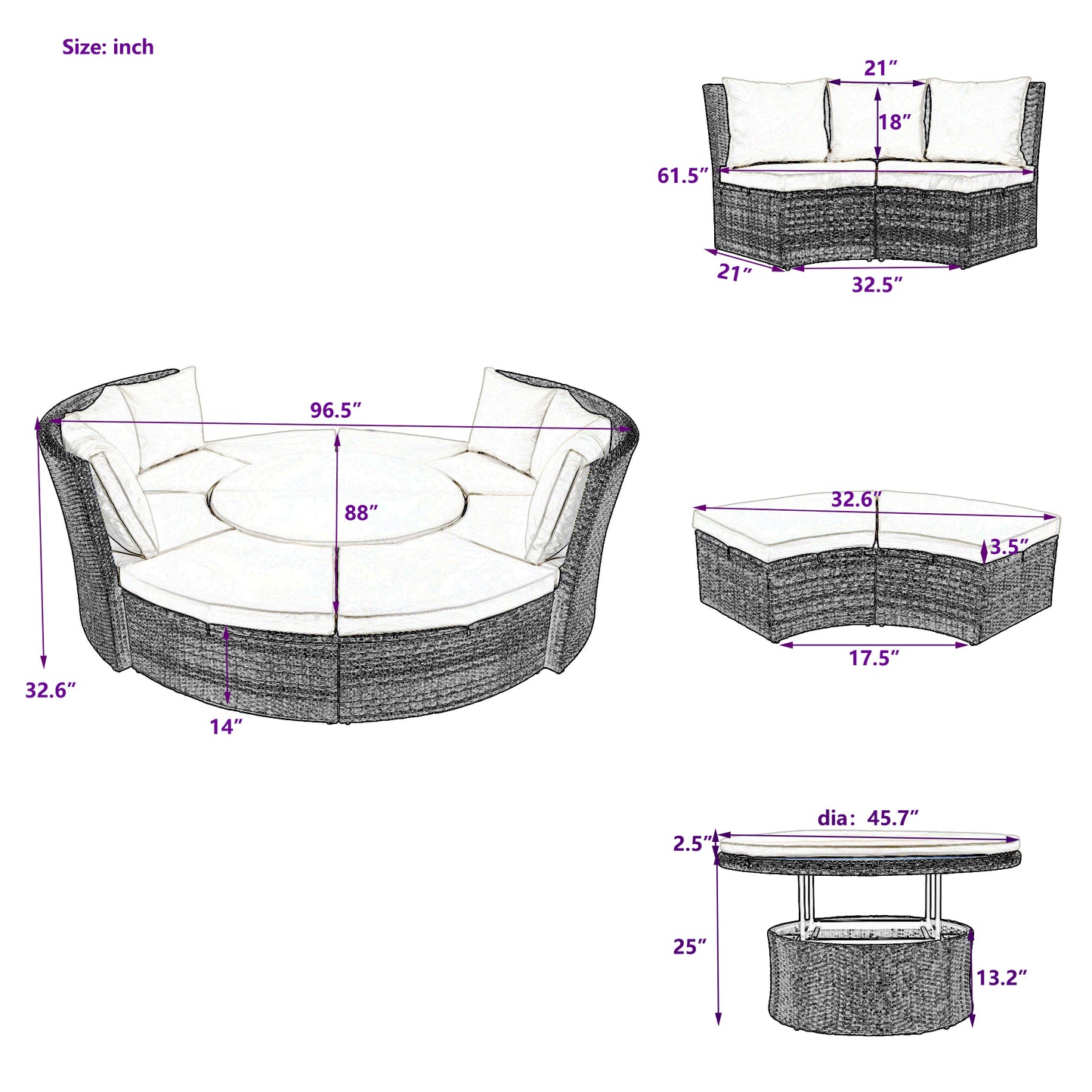 Justo Modern Patio Rattan Daybed