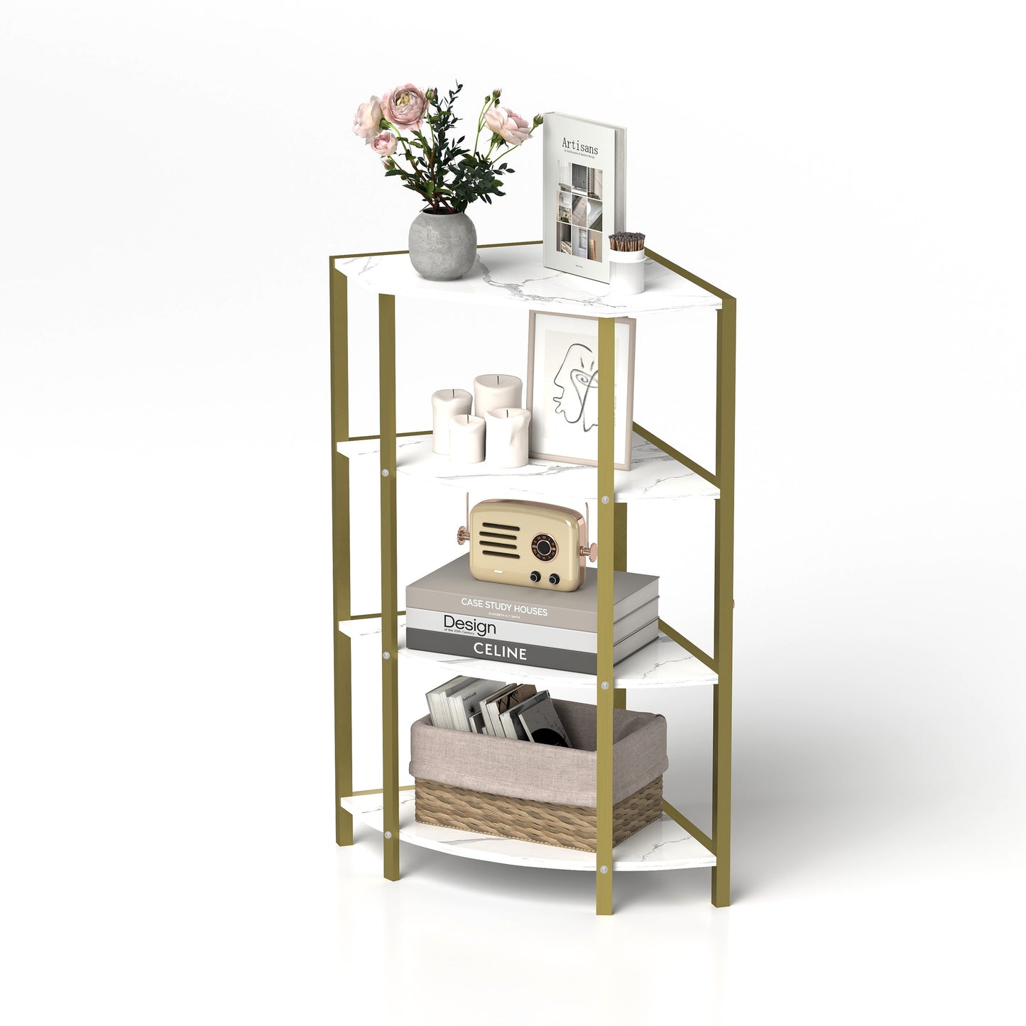 Lula Modern Corner Shelf Stand