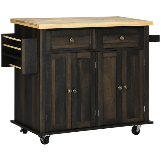 Centerville Modern Rolling Oak Kitchen Cart