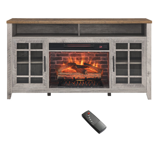 Elmcrest Modern Wash Fireplace Stand