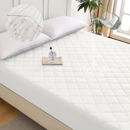 Calista Modern Twin Diamond Grid Ultrasonic Waterproof Mattress Protector