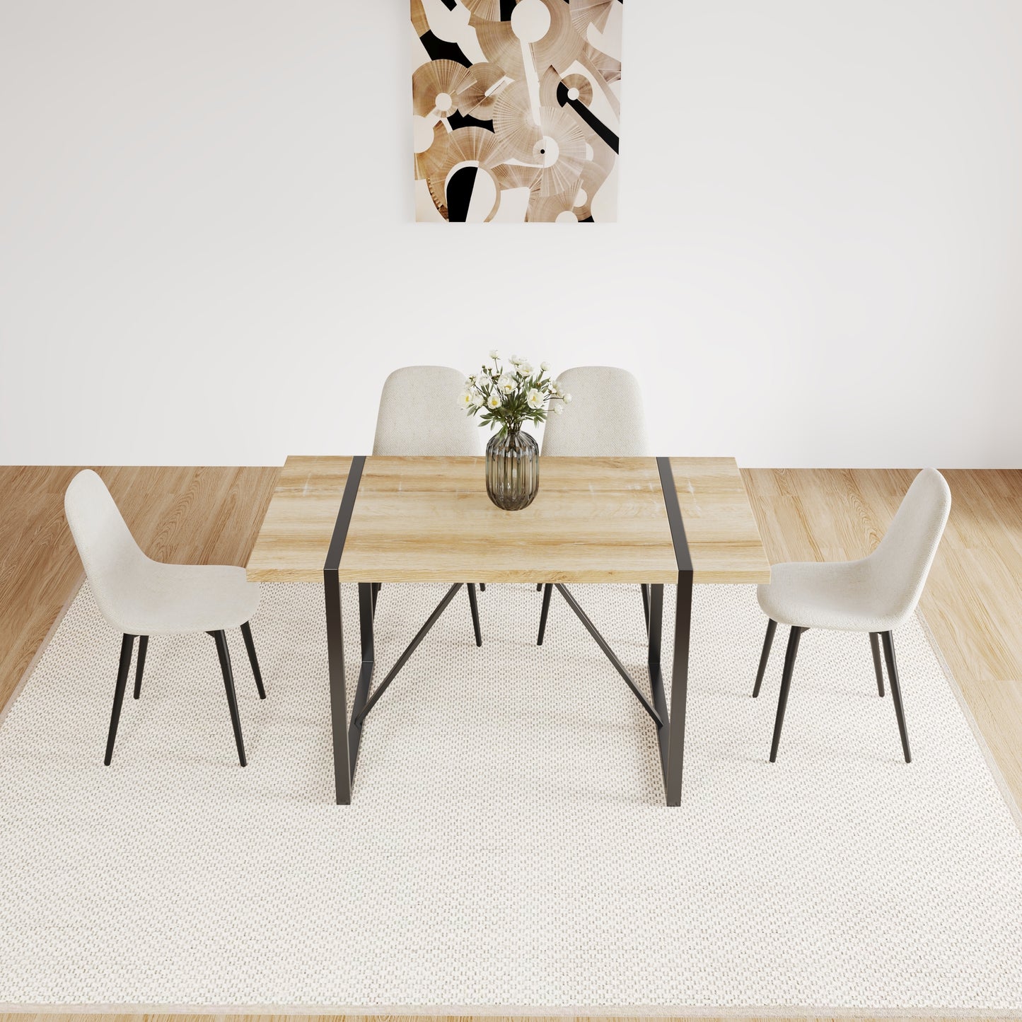 Eda Modern Linen Fabric Dining Chairs