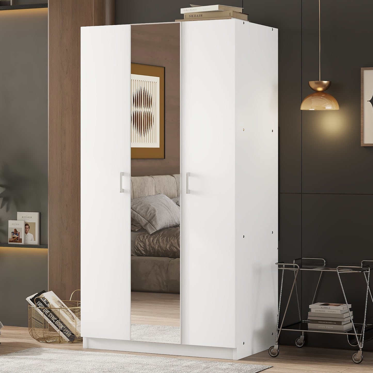 Jiron Modern Mirror Wardrobe Armoire