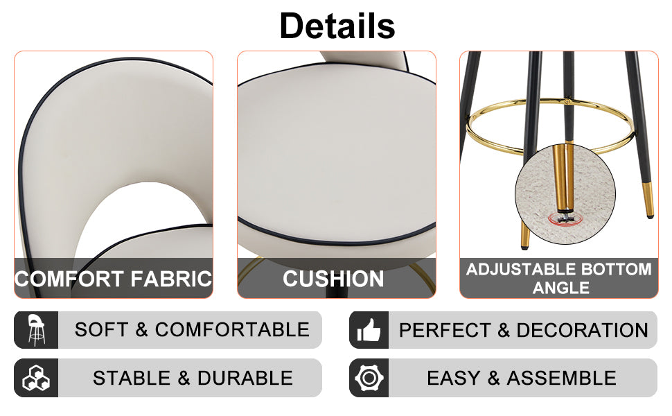 Eda Modern Rotating PU Dining Stool