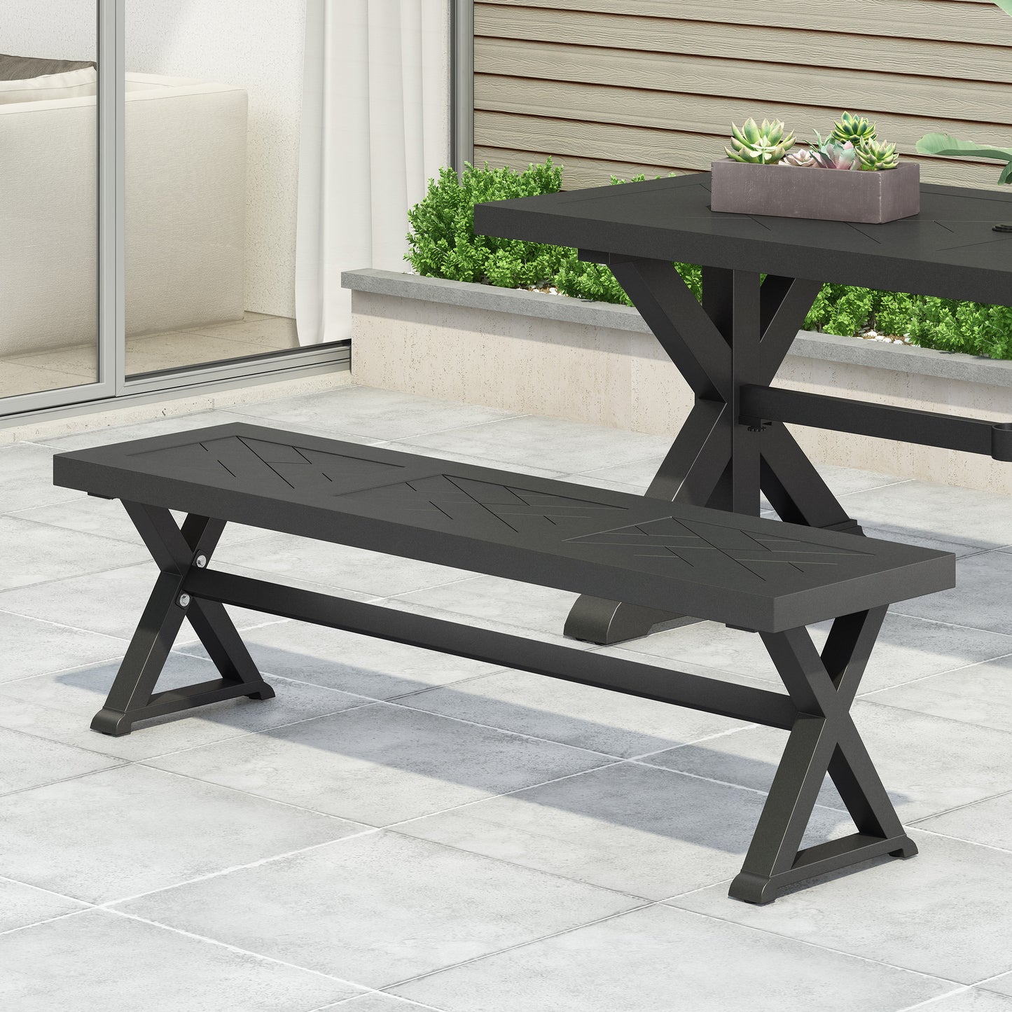 Lazzareschi Industrial Simple Dining Bench