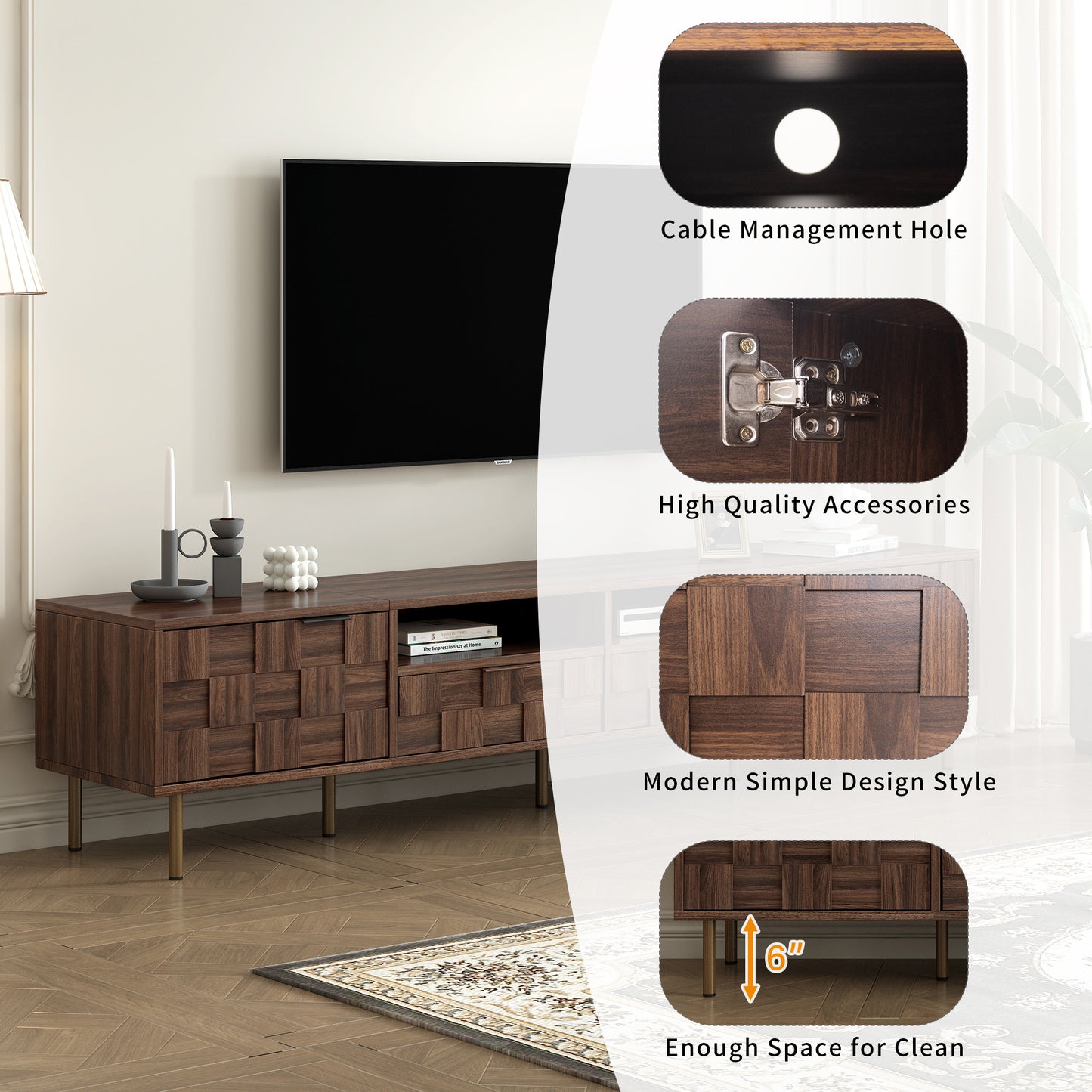 Justo Mid-Century Media Console Entertainment Center