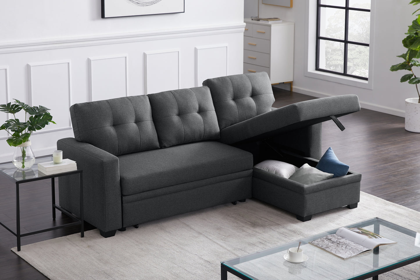 Irvington Contemporary Luxe Upholstered Sectional Sofa