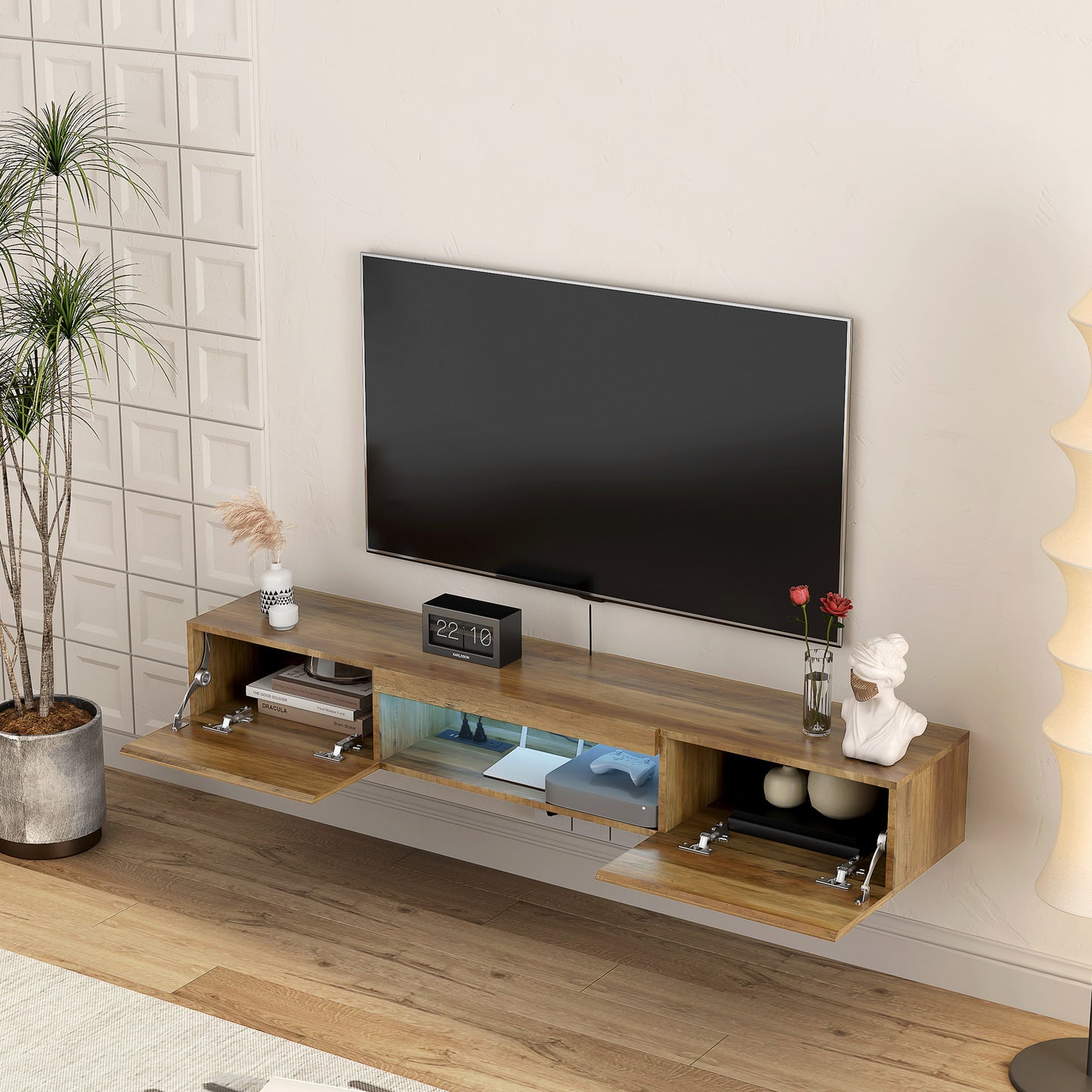 Elmcrest Modern Floating Wall Mounted Shelf