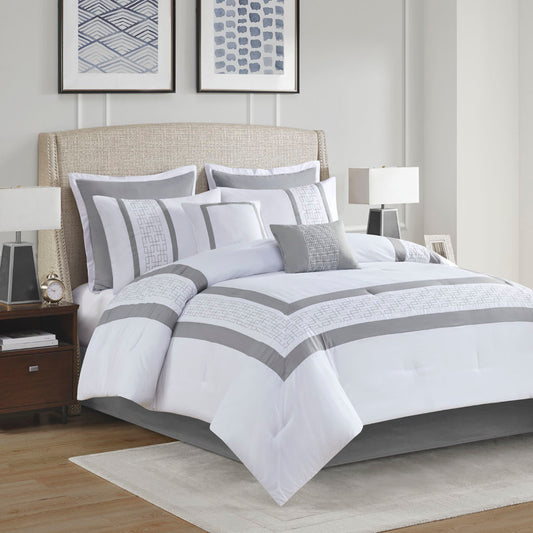 Niles Contemporary Embroidered Comforter Set