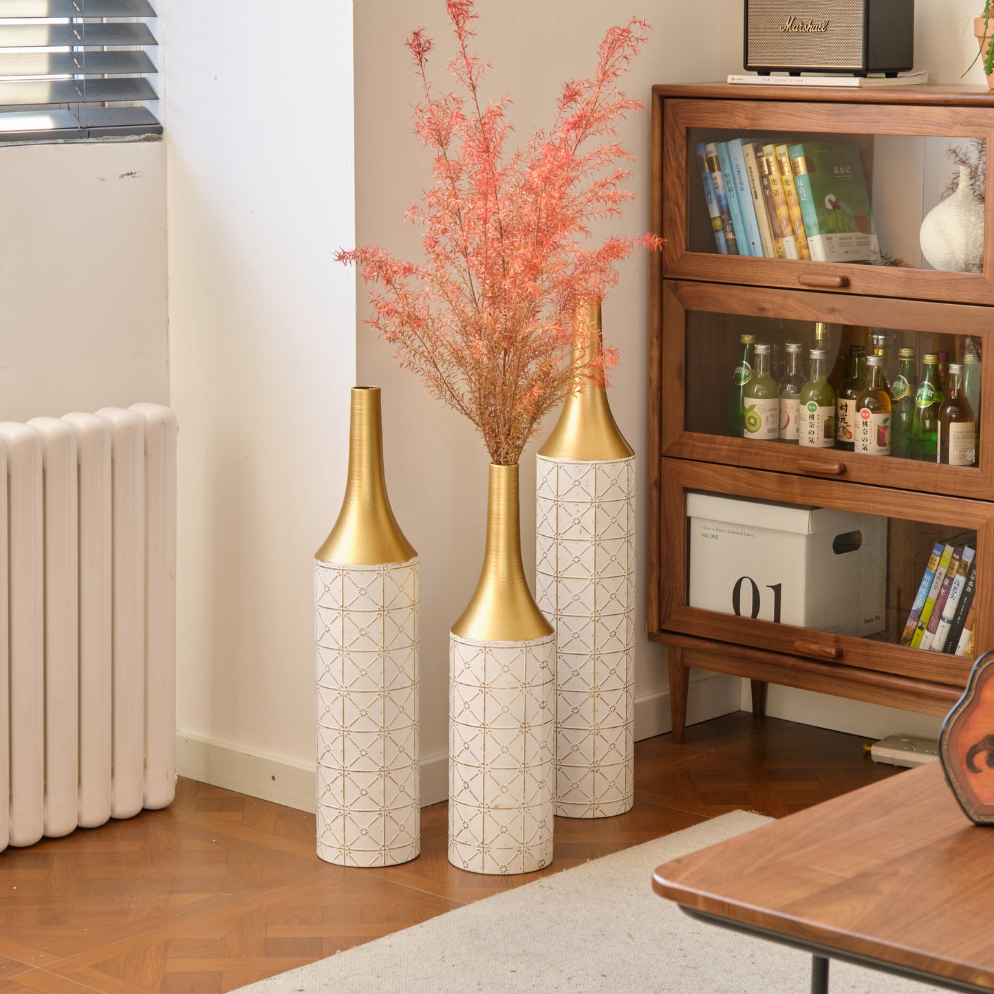 Irvington Modern Floor Metal Vases Set