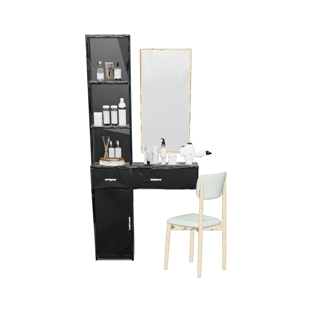 Justo Modern Hair Desk with Multi-Layer Storage 3D model
